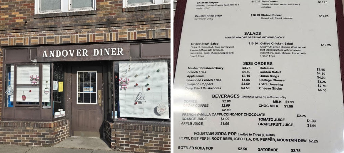 Andover Diner Menu